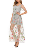 Women's Summer Lace Embroidery 2-Piece Beach Dress