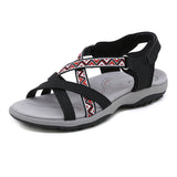 Ethnic Style Cross Strap Velcro Cozy Walking Sandals for Women