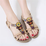 Female Leisure Chic Ethnic Style Beaded Sandals