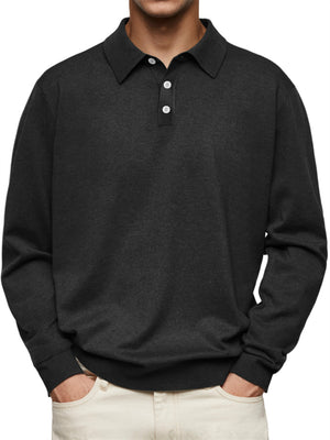 Men's Cozy Long Sleeve Polo Shirts