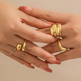 Women's 4Pcs/Set Fashion Luxury Irregular Geometry Rings