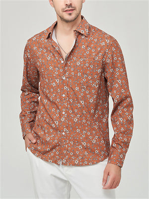 Stylish Printed Turn-down Collar Holiday Shirt for Male