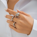 Women's Elegant Geometric Adjustable Open Finger Ring Sets