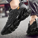 Men's Springy Rubber Blade Sole Lightweight Sneakers