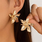 Blooming Flowers Vintage Piercing Earrings for Lady