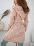 Female Long Sleeve Lace Up Knitted Cardigan Sweater