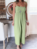 Women's Casual Solid Color Strappy Bustier Jumpsuits