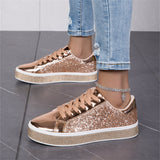 Ladies Trendy Sparkling Low Top Sequin Shoes