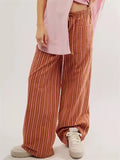 Low-rise Striped Drawstring Pants for Women