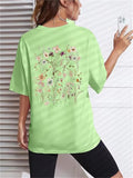 Women's Beautiful Flower Print Cozy Oversized T-shirts