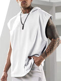 Men's Simple Cozy Loose Sleeveless Sport Hoodies