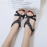 Women's Contrast Color Sparkling Rhinestone Flower Sandals