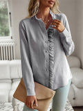 Chic Stylish Button Up Ruffle Blouses for Ladies