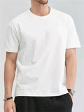 Men's Simple O-Neck Solid Color Basic Shirt