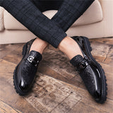 Men's Glitter Sequins Party Wedding Thick-Soled Formal Shoes