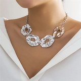 Ladies Exaggerated Irregular Cutout Circle Necklace