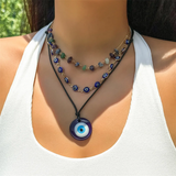 Ladies Turkish Evil Eye Lucky Amulet Necklace