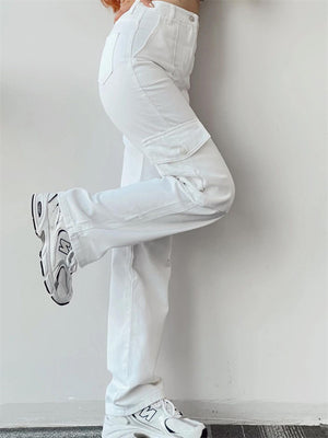 Female Comfort Multi-Pocket Wide Leg Cargo Pants