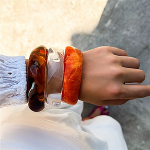 Irregular Vintage Amber Textured Bracelets for Couples