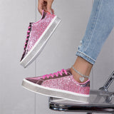 Ladies Trendy Sparkling Low Top Sequin Shoes