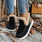 Women's Super Comfy Plush Lined Fuzzy Slip-On Ankle Boots