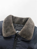 Men's Bee Letter Badge Fur Collar Down Coats