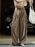 Ladies Streetwear Casual Popular Wide Leg Cargo Trousers