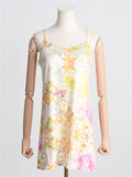 Women's Lapel Long Sleeve Floral Chiffon Dress