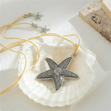 Ladies Chic Adjustable Rope Starfish Pendant Necklace