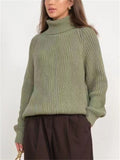 Autumn Warm Macaron Color High Collar Knitted Sweater for Lady