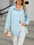 Candy Color Loose Casual Long Sleeve Blouse for Women