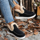 Women's Super Comfy Plush Lined Fuzzy Slip-On Ankle Boots