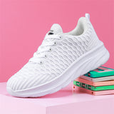 White & Black Classic Breathable Knitted Sports Shoes for Women