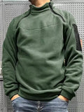 Men's Autumn Warm Faux Fleece Stand Collar Loose Sweatshirts