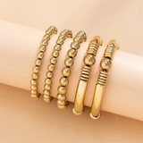 Unisex 5pcs/Set Round Beads Daily Wear Bracelets