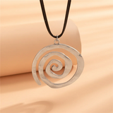 Female Ethnic Style Swirl Pendant Thread Necklace