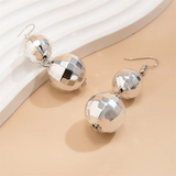 Ladies Disco Ball Glitter Spherical Earrings