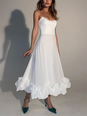 Romantic Rose Pleated Backless Midi Dress