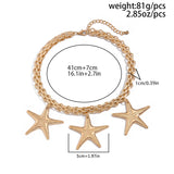 Plain Metallic Starfish Pendant Necklaces for Women