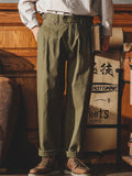 Men's Vintage Style Straight Leg High-rise American Causal Pants