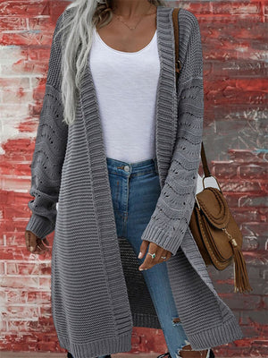 Women's Stylish Cardigan Knitted Mid-Length Sweater 