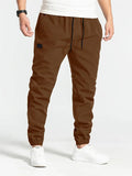 Men's Drawstring Patch Ankle-tied Tapered Trousers