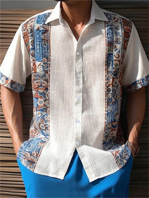 Cuba Holiday Print Short Sleeve Shirt for Men