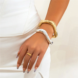 Couple Irregular Wave Shaped Cuff Bangles Bracelets