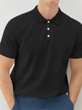 Men's Simple Solid Color Short Sleeve Polo Shirt