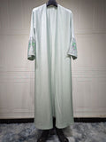 Female Coconut Tree Embroidery Muslim Cardigan Robe