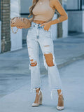 Light Blue Ripped Jeans for Women