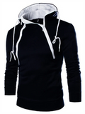 Cozy Double Zippers Color-blocked Hoodies for Men