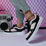 Trendy Color Block Thick Sole Skateboard Shoes for Women