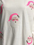 Women's Pink Hat Santa Sequin Embroidery Christmas Sweatshirt